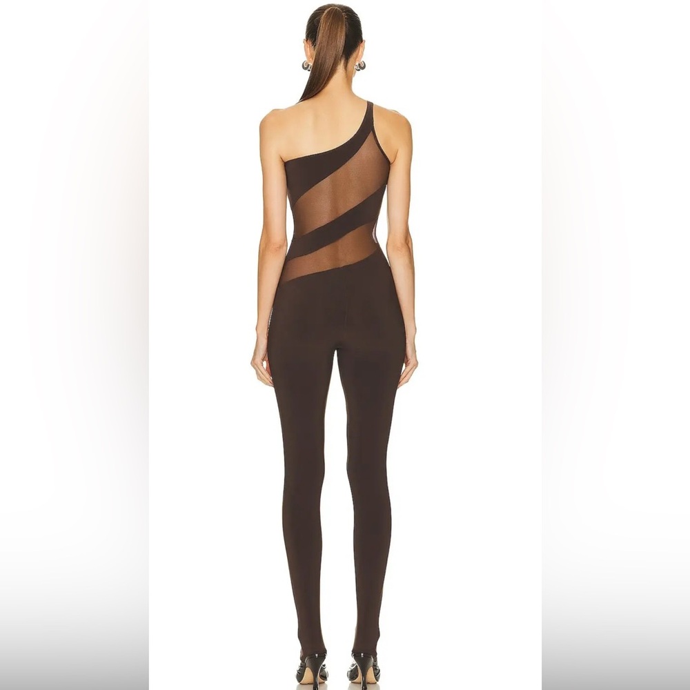 Norma Kamali Brown One-Shoulder Jumpsuit - Picture 2 of 5